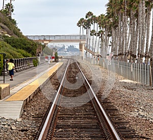 Amtrack Tracks Along the Coast Near San Clemente