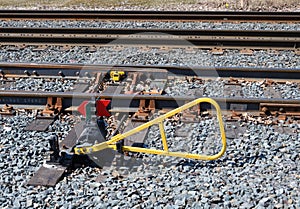 Amtrak Railroad Hand Operated Switch at Hudson Station New York State