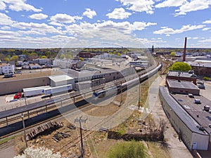 Amtrak train in Lawrence, Massachusetts, USA photo