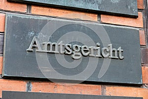 Amtsgericht (Local Court) Sign in Germany