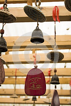 Amulets in Taoist temples.