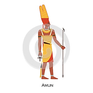 Amun, Ancient Egypts creator god. Old Egyptian deity from history, mythology. Amon-Ra, religious historical character