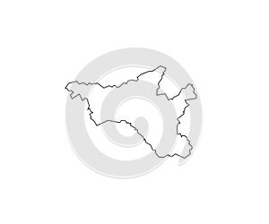 Amur outline map Russia oblast region