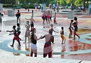 Amusement in Olympic Park, downtown Atlanta