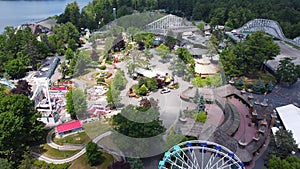 Amusement park aerial view, New Hampshire, USA