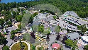 Amusement park aerial view, New Hampshire, USA