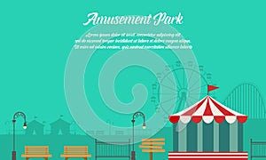 Amusement park background with ornament