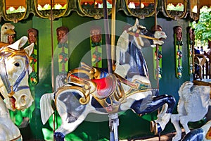 Amusement park carousel horses