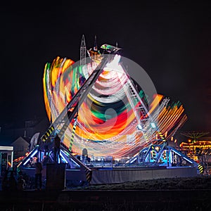 Amusement park. Colorful scenery.