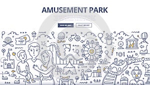 Amusement Park Doodle Concept