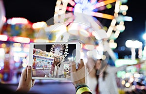 Amusement Park Funfair Festive Playful Happiness Concept