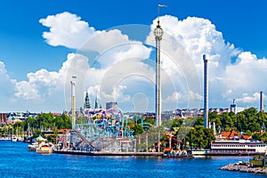 Amusement park Grona Lund on Djurgarden island in Stockholm, Sweden photo