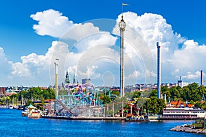 Amusement park Grona Lund on Djurgarden island in Stockholm, Sweden