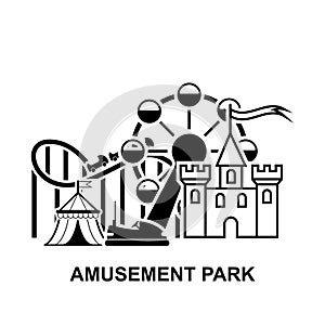 Amusement park icon isolated on background.