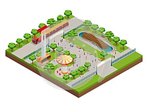 Amusement Park Isometric Concept