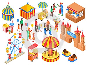 Amusement Park Isometric Set