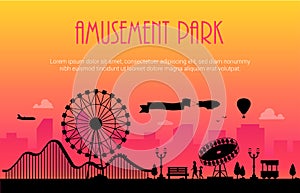 Amusement park - modern vector illustration