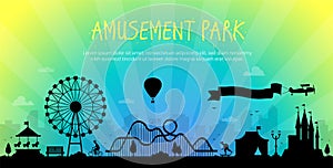 Amusement park - modern vector illustration