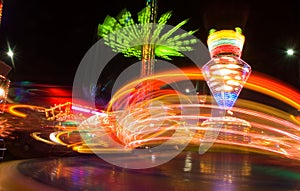 Amusement park at night