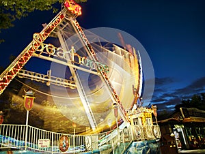 Amusement park at night