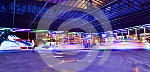 Amusement park at night