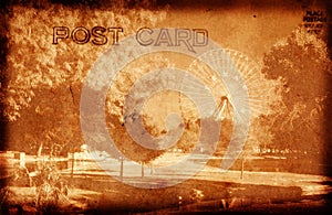 Amusement Park Post Card