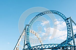 Amusement park rides, ferris wheel roller coaster