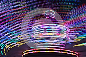 Amusement park spinning lights