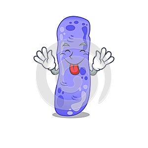 An amusing face legionella cartoon design with tongue out