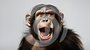 An amusing monkey making funny faces