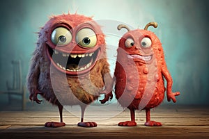 Amusing Monsters cute funny. Generate Ai