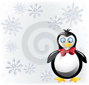 Amusing penguin in bow tie