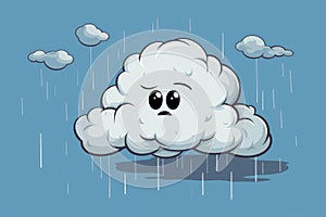 Amusing Rain cloud cartoon. Generate Ai