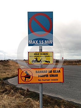 An amusing roadside posting as seen at Reykjavik