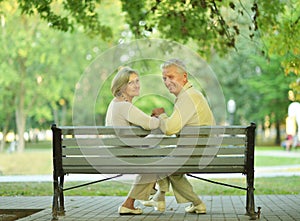 Amusing senior couple