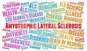 Amyotrophic Lateral Sclerosis word cloud concept