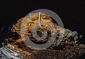 Ana Te Pahu Cave on Easter Island, Chile