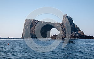 Anacapa rock formation on Anacapa Island in the Channel Islands Naitonal Park offshore from the Ventura Oxnard area of southern