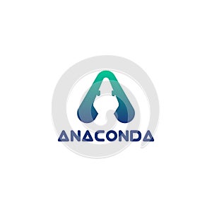 Anaconda - snake`s head in a triangle - letter a