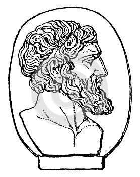 Anacreon, vintage illustration