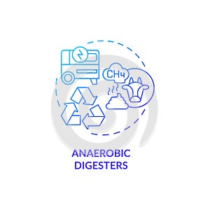 Anaerobic digesters blue gradient concept icon