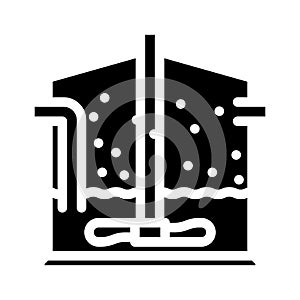 anaerobic digestion biomass energy glyph icon vector illustration