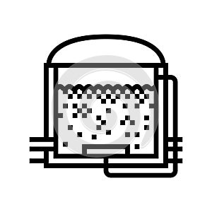 anaerobic digestion biomass line icon vector illustration