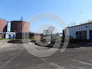 Anaerobic digestion towers in WWTP 1