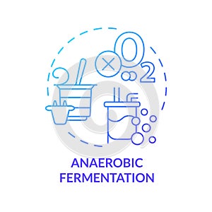Anaerobic fermentation blue gradient concept icon