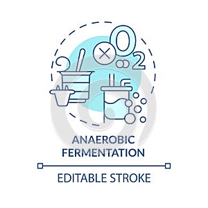 Anaerobic fermentation soft blue concept icon