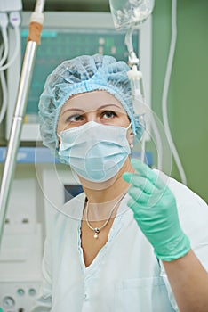 Anaesthesiologist doctor at cardiac operation