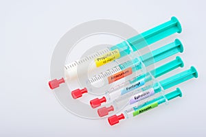 Anaesthetic induction syringes