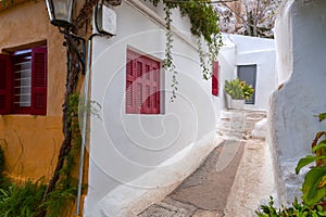 Anafiotika is a scenic tiny neighborhood of Athens, Greece