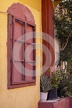 Anafiotika, scenic tiny neighborhood of Athens, part of the old historical district Plaka, narrow streets, Athens, Greece